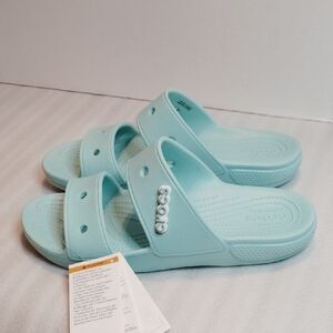 Crocs Light Blue Slide Sandals M9 W11 New